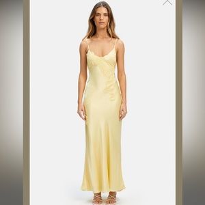 Bardot Yellow Lace Flower Maxi Dress size 4/6
